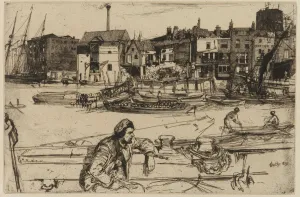 Black Lion Wharf, 1859. Creator: James Abbott McNeill Whistler