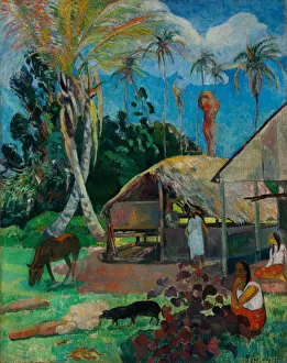 Cloisonism Collection: The Black Pigs. Artist: Gauguin, Paul Eugene Henri (1848-1903)