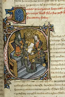 Initial Prints: Black Prince receives Aquitaine, 1386-1399. Creator: Unknown