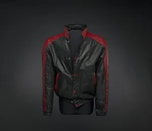 Jackets Prints: Black and red leather jacket worn by Kurtis Blow, 1981. Creator: Unknown