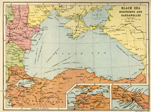 Crimea Ukraine Prints: Black Sea: Bosphorus and Dardanelles, c1914, (c1920). Creator: John Bartholomew & Son