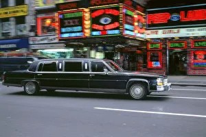 Front Three Quarters Prints: Black stretch limousine, New York 1995