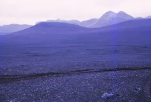 Black volcanic landscape near Tungnaa River, Iceland, 20th century. Artist: CM Dixon