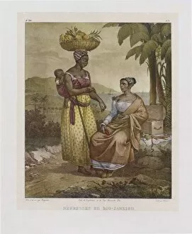 Rugendas Collection: Black women from Rio de Janeiro. From 'Malerische Reise in Brasilien', 1835