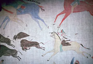 Hunt Prints: Blackfoot Native American tepee lining
