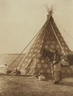 North America Prints: A Blackfoot Tipi, 1926. Creator: Edward Sheriff Curtis