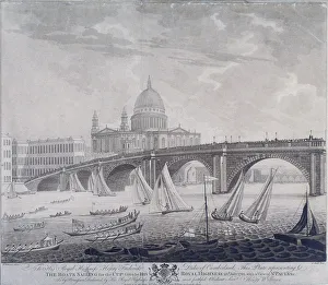 Blackfryars Bridge Prints: Blackfriars Bridge, London, 1783. Artist: I Wells