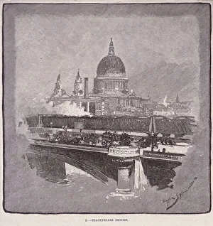 Blackfryars Bridge Prints: Blackfriars Bridge, London, 1796. Artist: James Walker