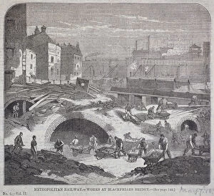 Builder Gallery: Blackfriars Bridge, London, 1863. Artist: Mason Jackson