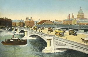 Blackfryars Bridge Gallery: Blackfriars Bridge, London, c1910. Creator: Unknown