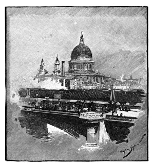 Blackfriars Bridge and St Pauls Cathedral, London
