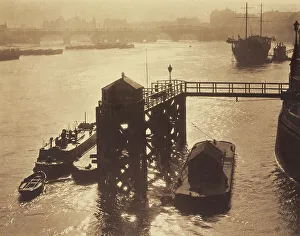 Photograph Album London Prints: Blackfriars Pier. From the album: Photograph album - London, 1920s. Creator: Harry Moult