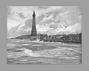 Blackpool Gallery: Blackpool with its Eiffel Tower, c1900. Artist: Paulton & Son