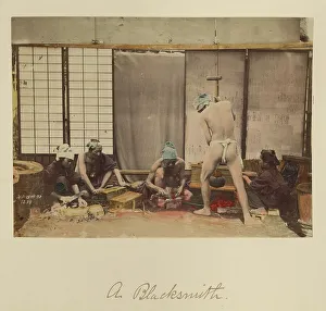 Kitchenware Prints: A Blacksmith, about 1873-1883. Creator: Shinichi Suzuki I