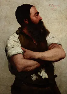 Crossed Arms Prints: Blacksmith, 1880. Creator: Franciszek Teodor Ejsmond