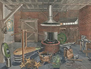 Blacksmiths Shop Gallery: Blacksmith Shop, 1935 / 1942. Creator: Perkins Harnly