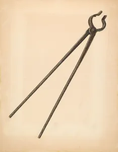 Tongs Prints: Blacksmiths Tongs, c. 1942. Creator: Orison Daeda