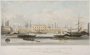 Blackwall Gallery: The Blackwall Railway Terminus and Brunswick Pier, Blackwall, Poplar, London, c1840