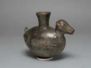 Blackware Prints: Blackware Jar in the Form of an Animal, Possibly a Llama, A. D. 1200 / 1450