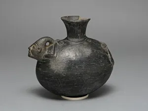 Horned Prints: Blackware Jar in the Form of a Figure with Bound Arms and Legs, A. D. 1200 / 1450