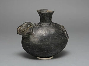 Horned Gallery: Blackware Jar in the Form of a Figure with Bound Arms and Legs, A.D. 1200 / 1450