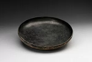Paracas Collection: Blackware Plate with Fish Incised in Interior, 500 / 150 B. C. Creator: Unknown