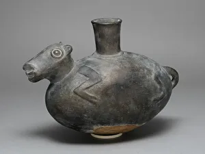 Blackware Prints: Blackware Vessel in the Form of a Llama, A. D. 1200 / 1450. Creator: Unknown