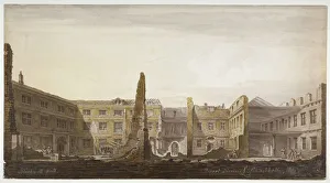 Robert Blemmell Prints: Blackwell Hall during demolition, City of London, 1819