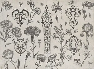 Blackwork Prints: Blackwork Designs with Flowers