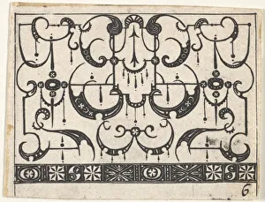 Visscher Prints: Blackwork Print with an All-Over Schweifwerk Pattern, ca. 1620