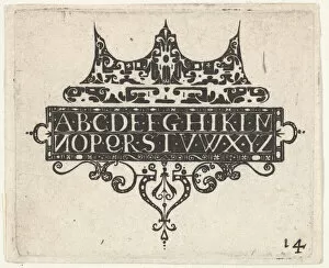 Dutch Golden Age Gallery: Blackwork Print with the Alphabet, ca. 1620. Creator: Claes Jansz Visscher