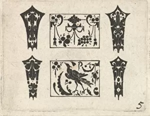 Visscher Gallery: Blackwork Print with a Symmetrical Schweifwerk Pattern, ca. 1620