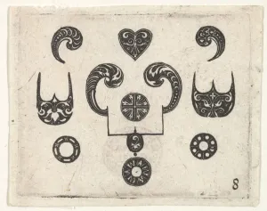Heart Shaped Prints: Blackwork Print with Various Motifs, ca. 1620. Creator: Claes Jansz Visscher