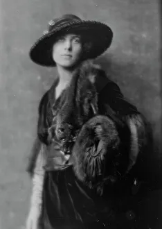 Fox Fur Prints: Blair, Lucy, Miss, portrait photograph, 1914 Apr. 12. Creator: Arnold Genthe