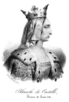 Blanche of Castile, wife of Louis VIII of France, (19th century).Artist: Delpech Blanche of Castile, wife of Louis VIII of France, (19th century).Artist: Delpech