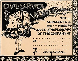 Civil Service Prints: A blank invitation to a Civil Service Volunteer Rifles function, c19th century