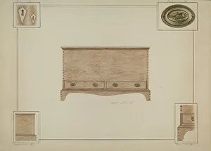Chests Prints: Blanket Chest, c. 1938. Creator: Sarah F. Williams