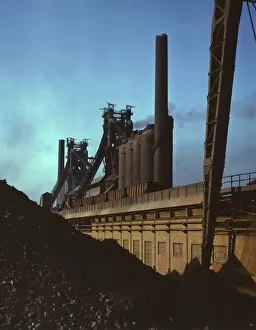 Iron Collection: Blast furnaces and iron ore at the Carnegie-Illinois Steel Corporation mills, Etna, Pennsylvania