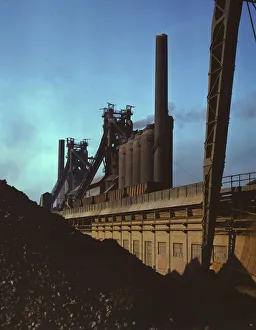 Iron Collection: Blast furnaces and iron ore at the Carnegie-Illinois Steel Corporation mills, Etna, Pennsylvania