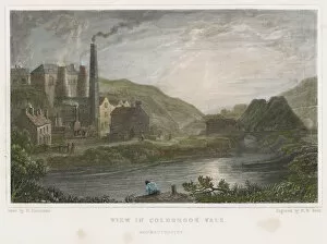 Pollution Gallery: Blast furnaces for production of iron at Coalbrookdale, Shropshire, c1830. Artist: HW Bond