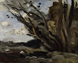 J Corot Prints: The Blast, mid-late 19th century. Creator: Jean-Baptiste-Camille Corot