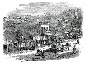 Gold Rush Prints: Blay-Place, San Francisco, 1850. Creator: Unknown