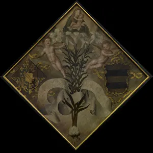 Blazon of the Diest Chamber of Rethoric De Leliebloem, 1561. Creator: Anon