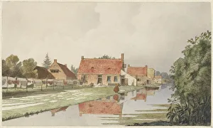 Cleaning Prints: Bleacheries near a canal, 1820-1872. Creator: Hendrik Abraham Klinkhamer