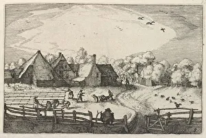 Nicolas Joannis Visscher Ii Prints: Blekerye aededuyne gelegen (Farms and Bleaching-Fields)