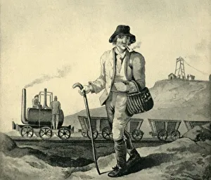 Robert Havell Prints: A Blenkinsop Locomotive at a Yorkshire Colliery, 1814, (1945). Creator: Unknown