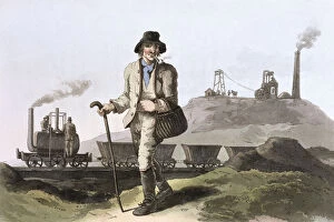 West Yorkshire Gallery: Blenkinsop steam locomotive at Middleton colliery near Leeds, West Yorkshire, 1814