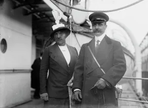 Delegation Prints: Bleriot & wife, 1912. Creator: Bain News Service