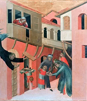 Martini Collection: Blessed Agostino Novello Altarpiece, (detail), 1324. Artist: Simone Martini