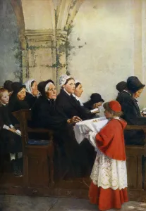 Devout Prints: The Blessed Bread, c1879, (1912). Artist: Pascal Adolphe Jean Dagnan-Bouveret